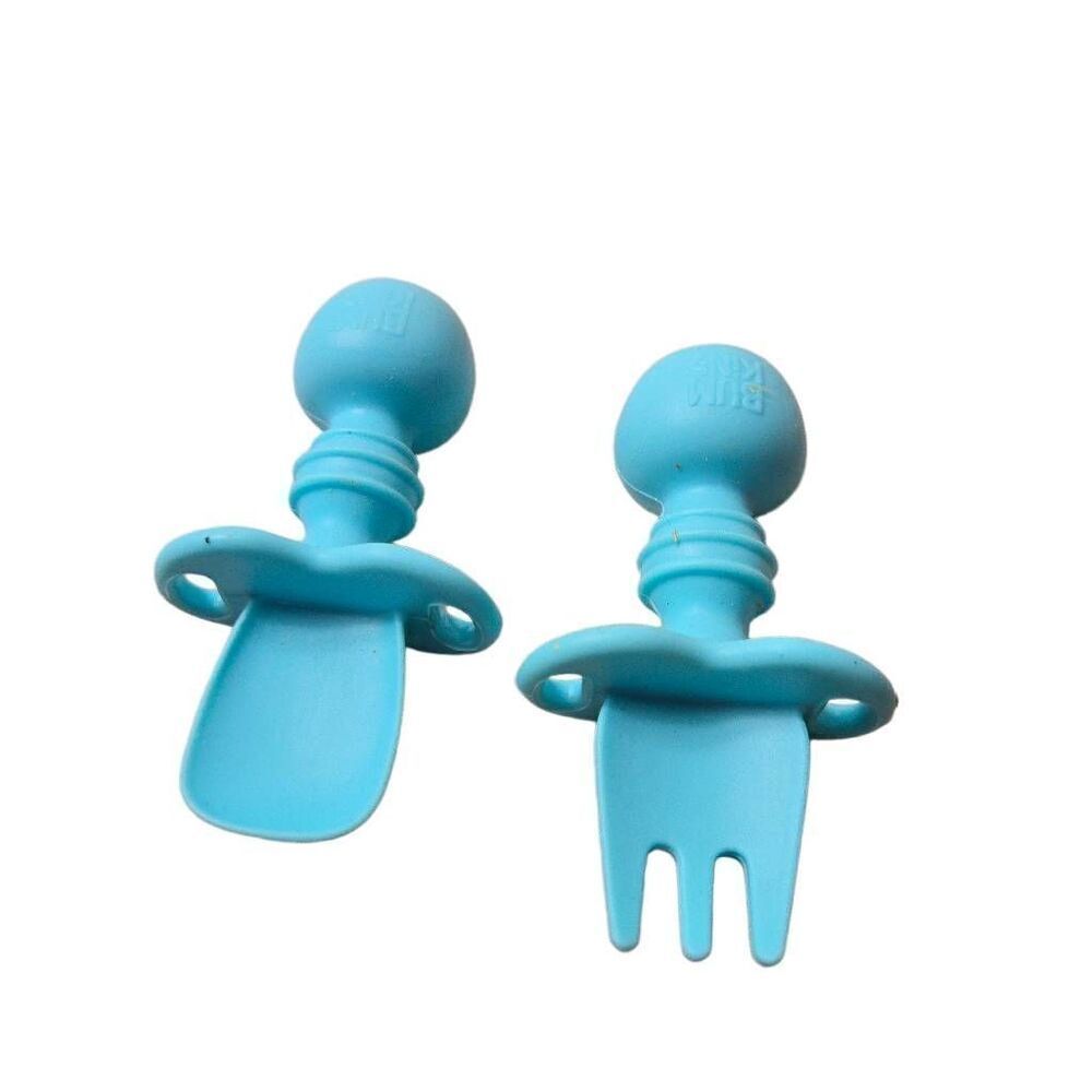 Bumkins Baby Utensils Set, Chewtensils Silicone Spoons for Dipping, Self-Feeding
